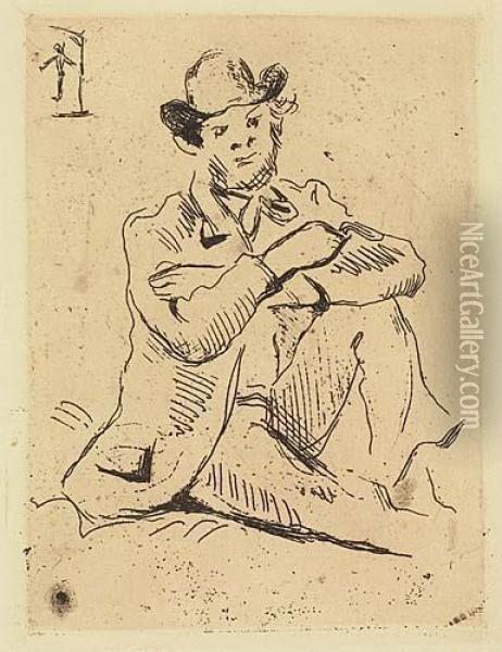 Portrait Du Peintre A. Guillaumin Au Pendu Oil Painting - Paul Cezanne