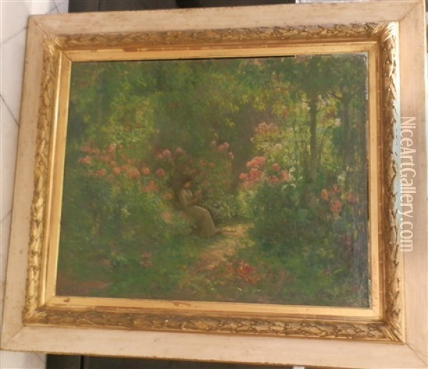 Femme Au Parc Oil Painting - Hermann Delpech