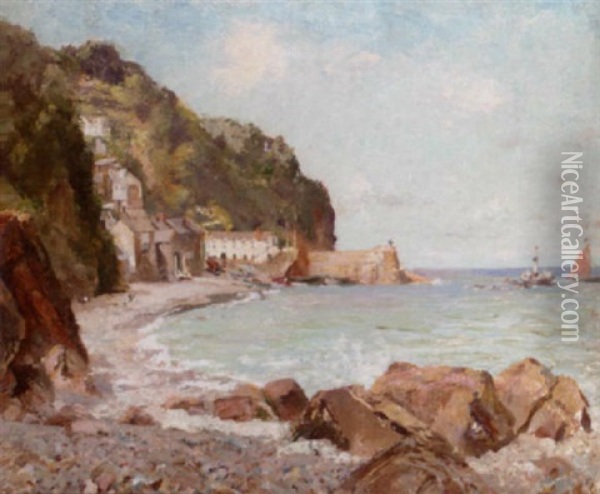 Clovelly Oil Painting - Sir David Murray