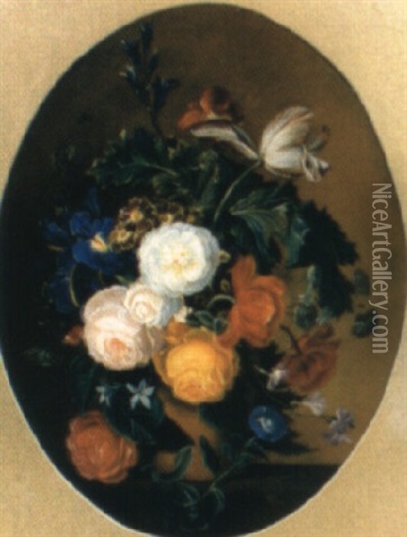 Blomsterstilleben Oil Painting - Augusta Dohlmann