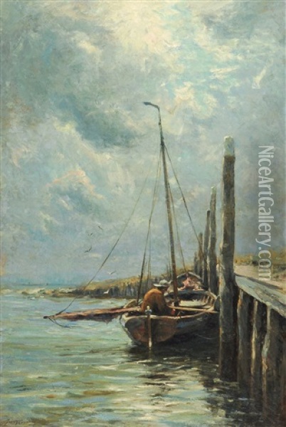 La Crique, Zuiderzee Oil Painting - Franz Courtens