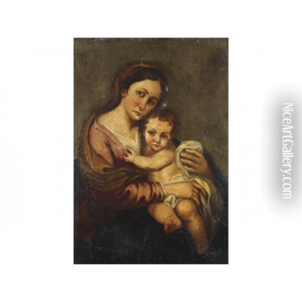 Virgen Con Nino Oil Painting - Bartolome Esteban Murillo