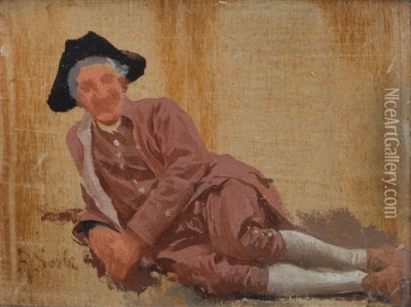 Figura Distesa Oil Painting - Raffaello Sorbi