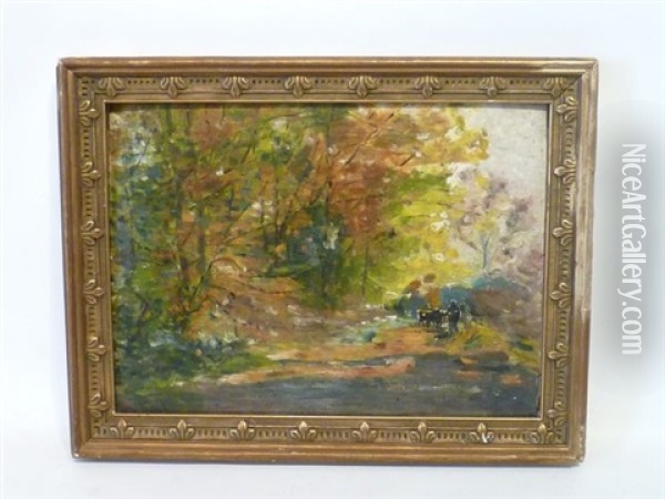 Sous-bois Oil Painting - Lucien Frank