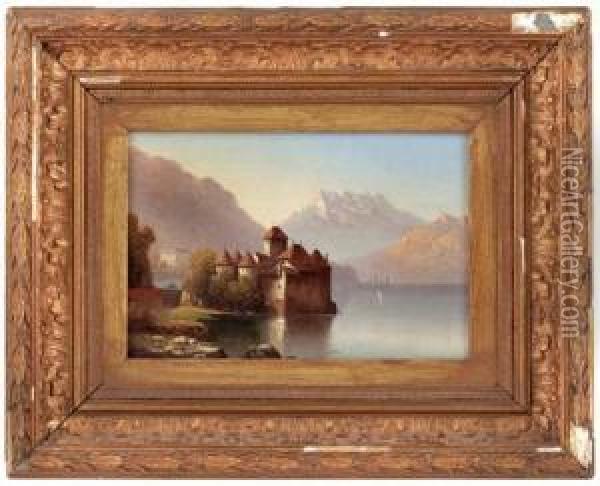Schloss Chillon Am Genfersee Oil Painting - Hubert Sattler