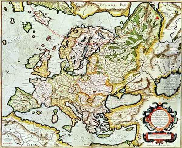 Map of Europe 1554 Oil Painting - Gerard Mercator