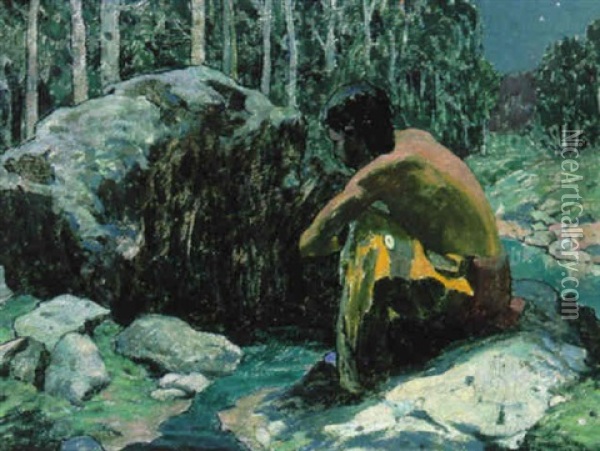 Moonlight Spring Oil Painting - Eanger Irving Couse