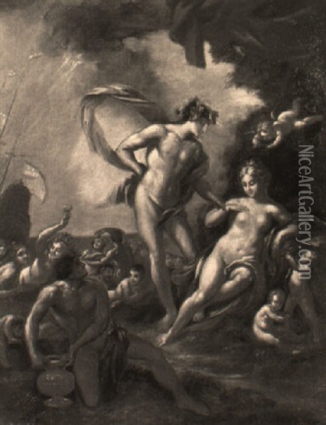 Bacchus And Ariadne Oil Painting - Jean Baptiste Lemoyne the Younger