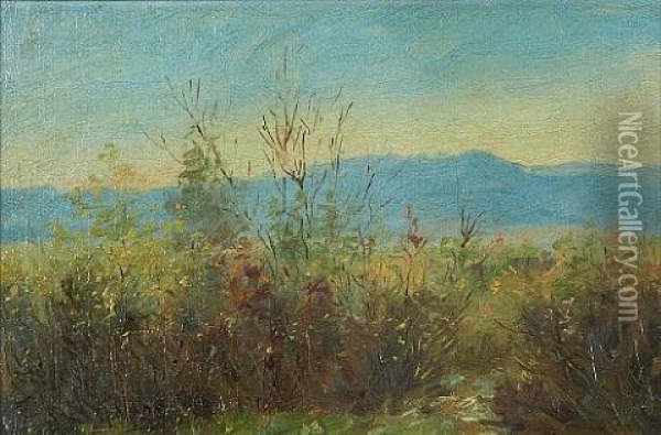 Landscape, Believed To Be Sheridan, Wyoming Oil Painting - Elling William Gollings