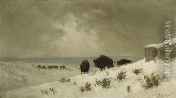 Winter On The Plains Oil Painting - Frederick Ferdinand Schafer