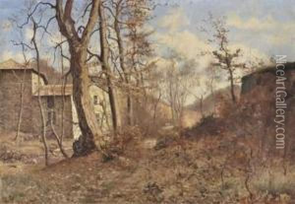 Paysage A La Ferme Et Au Sous Bois Oil Painting - Theodore Lespinasse