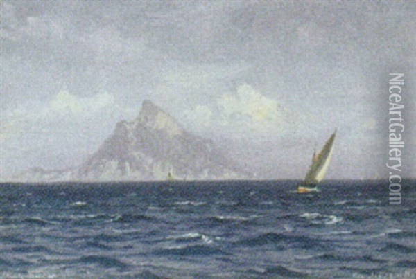 Marine, Parti Fra Monte Cilero Oil Painting - Vilhelm Karl Ferdinand Arnesen
