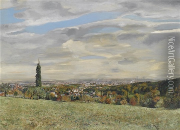 Blick Vom Wiener Wald Auf Wien Oil Painting - Wilhelm Hans Braun