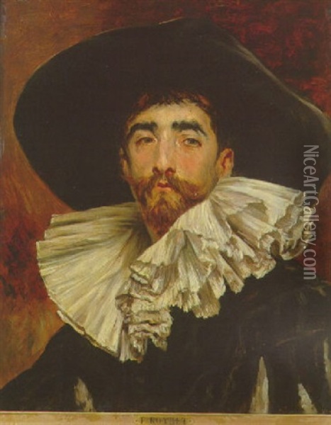 Gentilhomme En Buste Oil Painting - Ferdinand Victor Leon Roybet