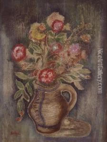 A Vase Of Flowers Oil Painting - Jankel Adler