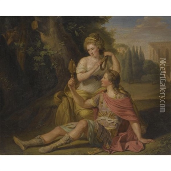 Rinaldo And Armida, Said To Be Henry Greswold-lewis And Madame St. Clair Oil Painting - Ludwig Guttenbrunn