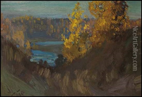October Morning, Humber Valley Oil Painting - James Edward Hervey MacDonald