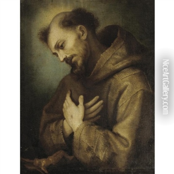 Saint Francis In Meditation Oil Painting - Lodovico (Il Cigoli) Cardi