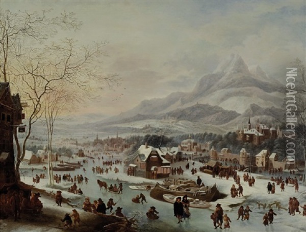 Das Eisvergnugen Oil Painting - Robert Griffier