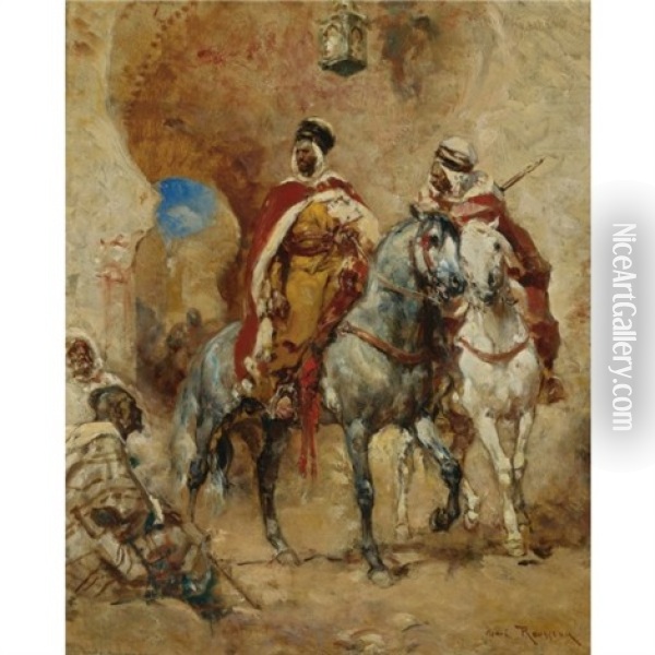 Chevaliers Devant La Citadelle Oil Painting - Henri Emilien Rousseau