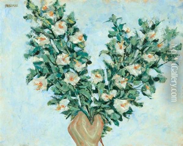 Hand Held Flowers Oil Painting - Arnold Aaron Friedman