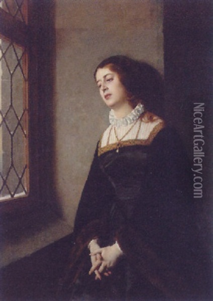 A Lady In Mourning Oil Painting - Heinrich von Angeli