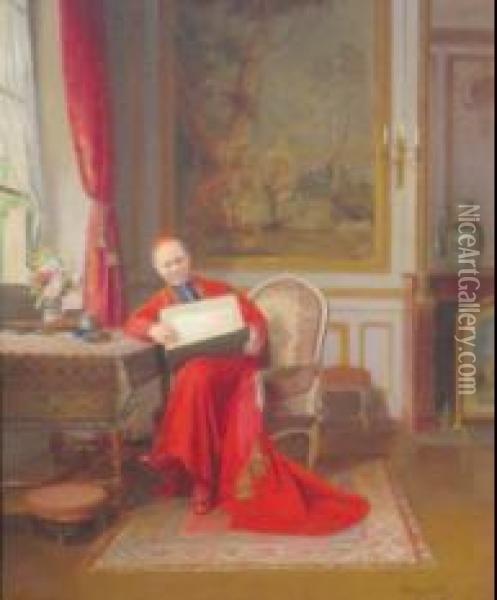 Le Cardinal Amuse Oil Painting - Victor Marais-Milton