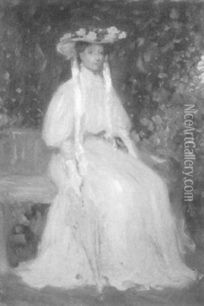 Portrait Study Of Mrs. Sarah Skinner, Federal Hill, Dedham, Masachusetts Oil Painting - Hermann Dudley Murphy