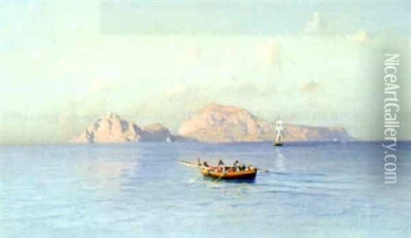 Blick Auf Capri Von Der Nordseite Oil Painting - Friedrich Nerly the Younger