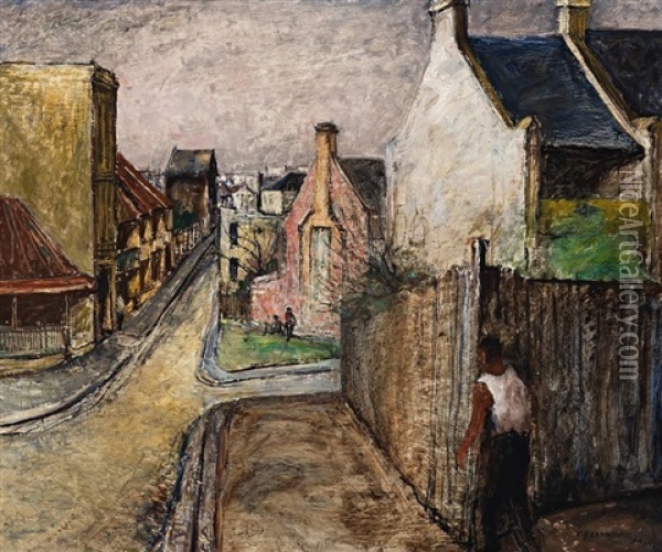 Narrow Street, Surry Hills Oil Painting - George Lawrence