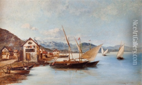 Costa Con Pescadores Oil Painting - Jean Francois D' Ivernois