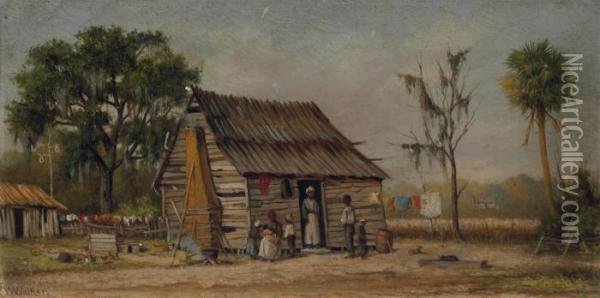 Cabin Oil Painting - William Aiken Walker