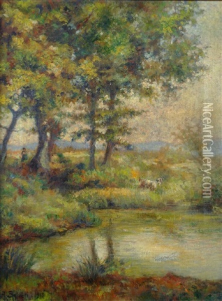 Paesaggio Lacustre Oil Painting - Antonio Salvetti