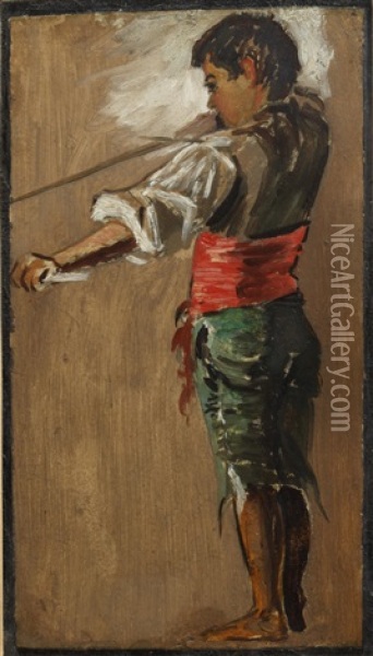 Study For Spanish Boys Playing At Bullfighting Oil Painting - John Phillip