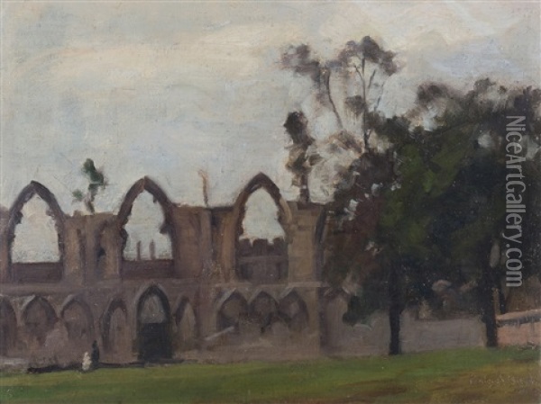 The Old Abbey Tasmania Oil Painting - Penleigh Boyd
