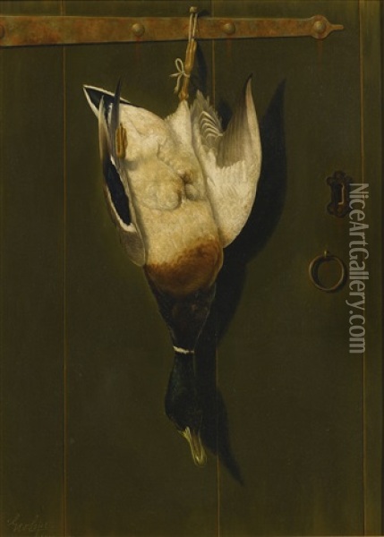 Mallard, After The Hunt Oil Painting - George Cope