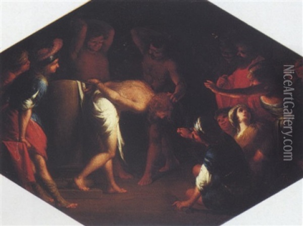 Christ At The Column Oil Painting - Pietro Ricchi