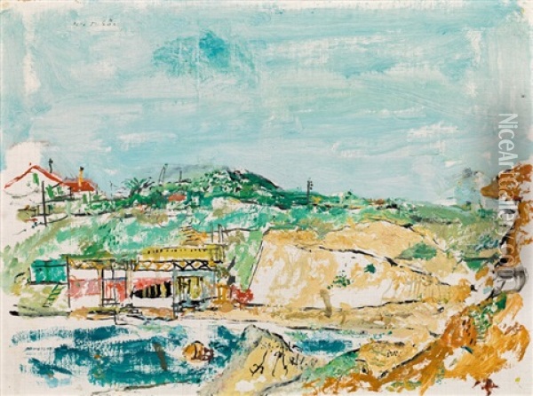 Bathing Area On French Riviera Oil Painting - Wilhelm Thoeny