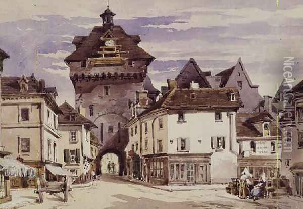 Street Scene in Loches, France Oil Painting - Charles Claude Pyne