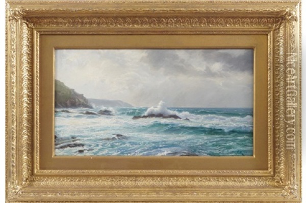 Breaking Waves Oil Painting - Charles Ernest Butler