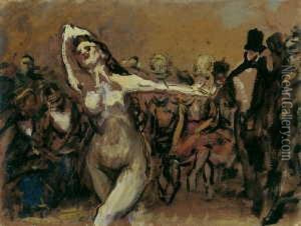 Tanzerin A La Daumier Oil Painting - Max Slevogt