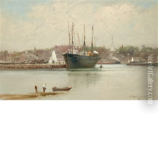 Harbor Scene, New Bedford, Massachusetts Oil Painting - Charles Henry Gifford