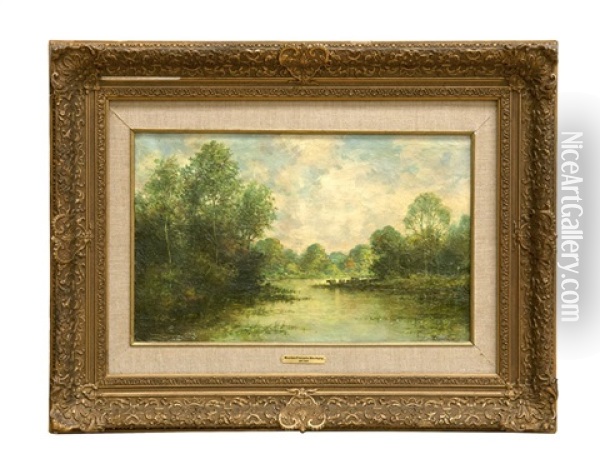 Magd Mit Kuhen Am Flussufer. (zweite Halfte 19. Jahrhundert) Oil Painting - Charles Francois Daubigny