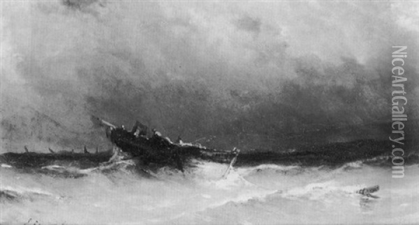 Marine Oil Painting - Paul Charles Emmanuel Gallard-Lepinay