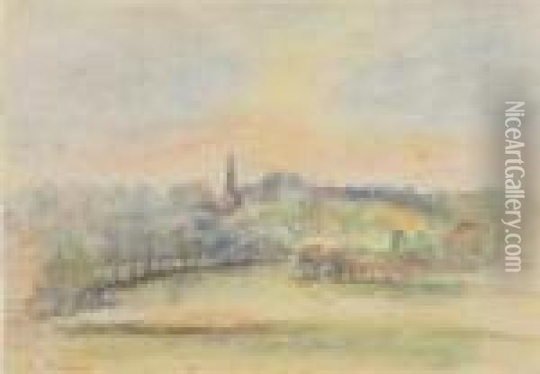 Paysage Oil Painting - Camille Pissarro