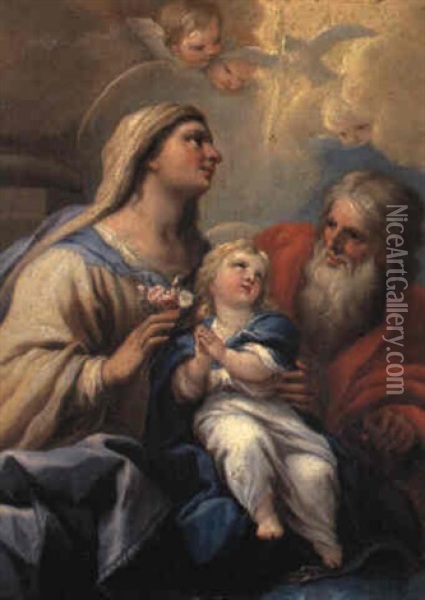 Sacra Famiglia Oil Painting - Paolo de Matteis