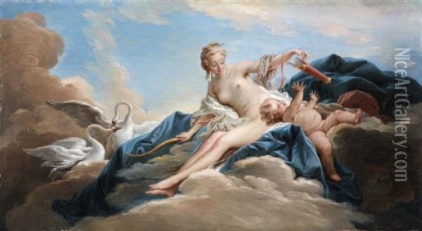 Venus Et L'amour Oil Painting - Pierre Charles Tremolieres