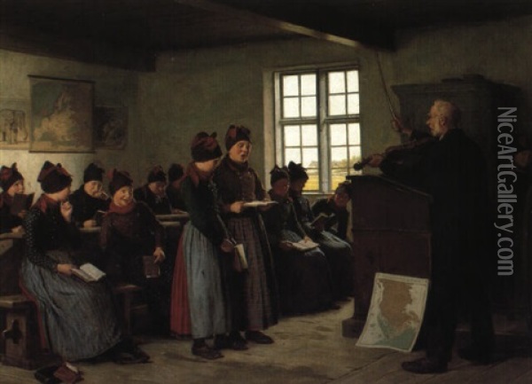 Musiktimen Oil Painting - Johann Julius Exner