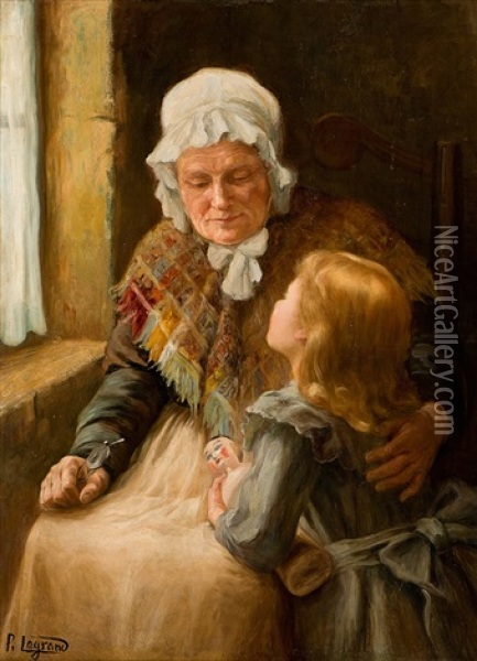 Grosmutter Und Enkelin Oil Painting - Paul Emmanuel Legrand