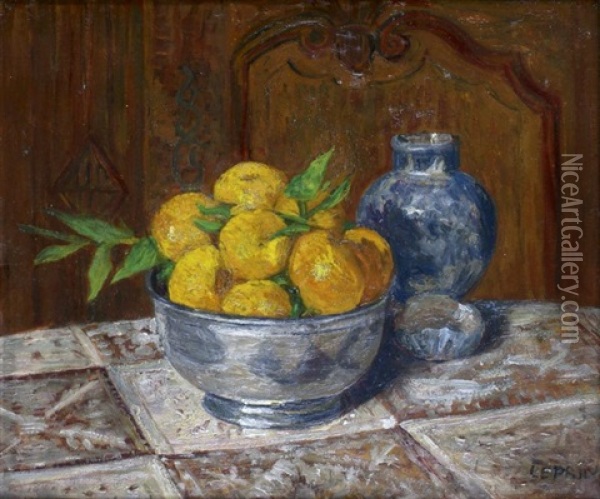 La Coupe De Mandarines Oil Painting - Marcel Francois Leprin